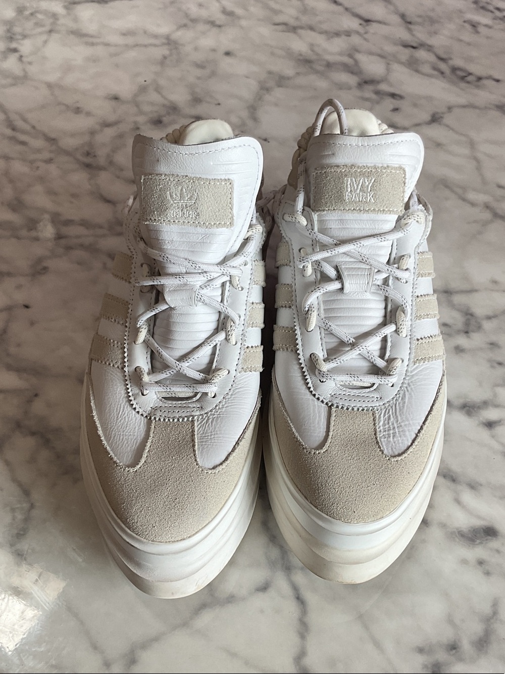 IVY PARK White & Beige Cloud Platform Trainers